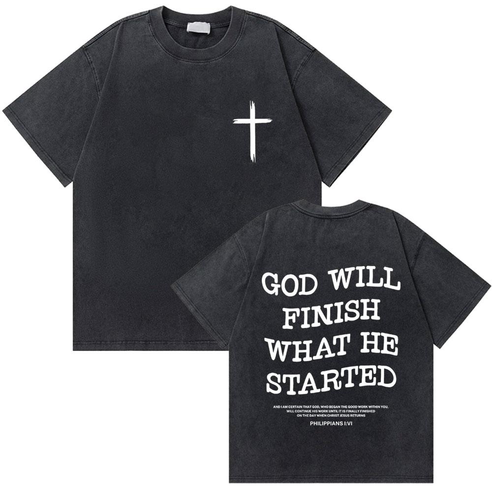 Gewaschenes Vintage Christian Jesus Grafik T-Shirt für Herren Hohe Qualität Baumwolle T-Shirts Herren Hip Hop Gothic Oversized T-Shirt Streetwear