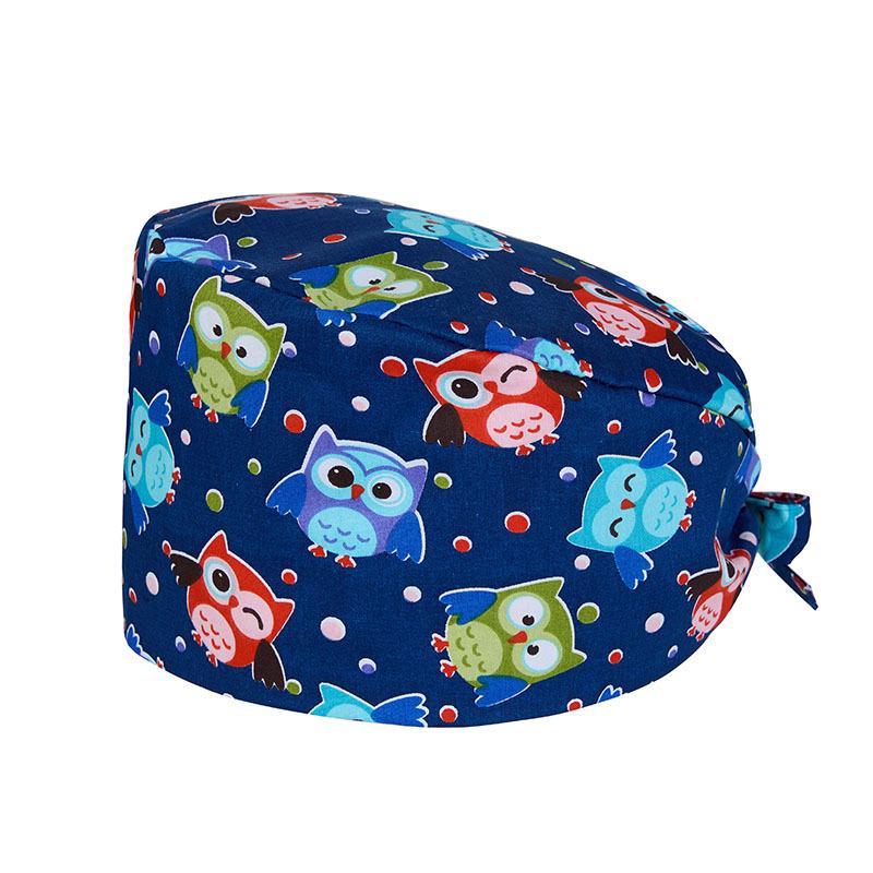Unisex All-Cotton Printed Surgical Cap for Medical and Food Services