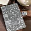 Nail Art Stamping Plates - Star, Polka Dot, Lines, Grid Lace Textures