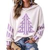 Women's Casual Hooded Sweatshirt with Christmas Letter A Print for Holiday and Everyday Wear