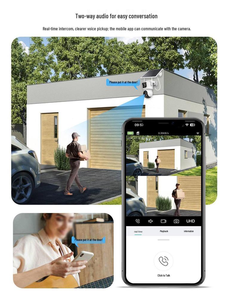 ICSee Dual-Lens PTZ WiFi Solar Camera: 10X Zoom, Low Power, Cross-Border Monitoring