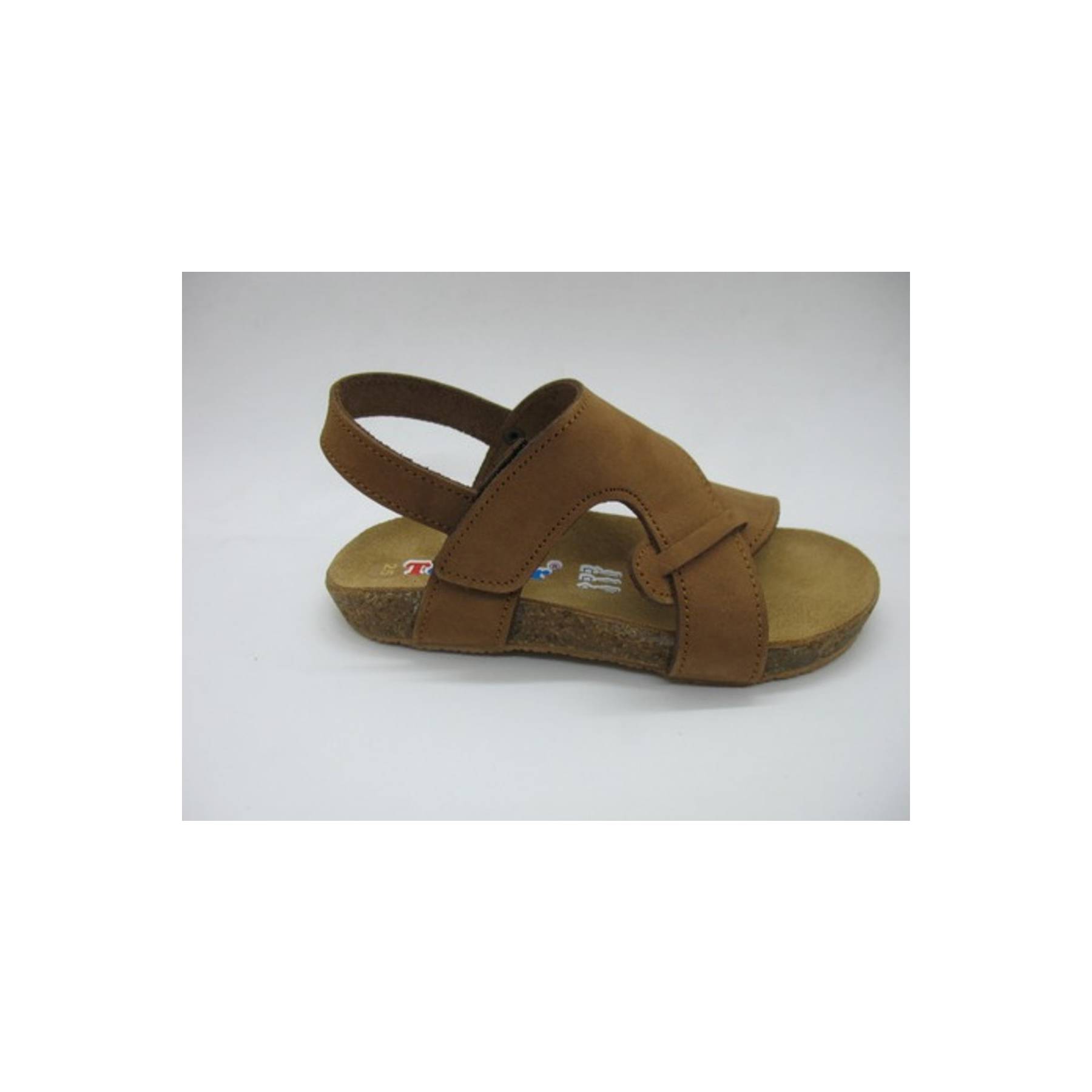 

Жіночі босоніжки з анатомічною корковою підошвою з натуральної шкіри, кольору кориці. Босоніжки в повсякденному стилі 35