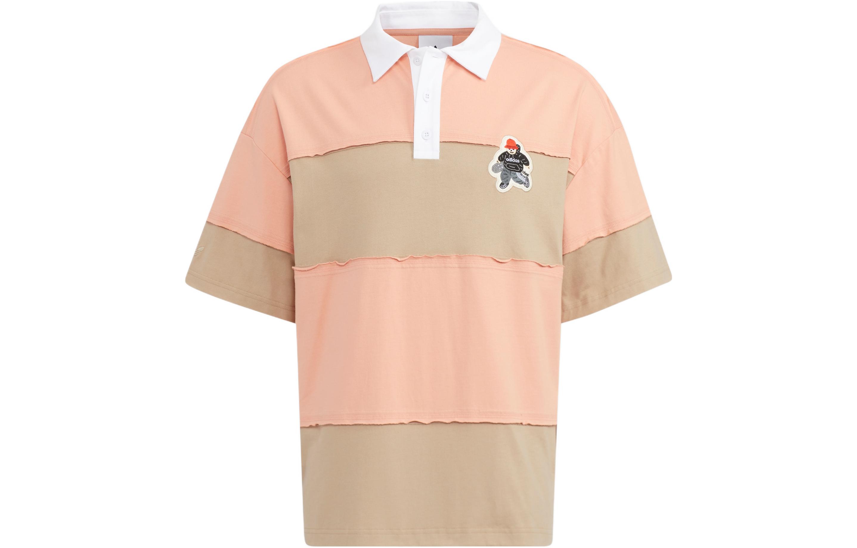 Adidas Originals CHARR MORITA Polo Shirts Unisex Pink Polo Collar Moderate Straight Fit HR3468 XL