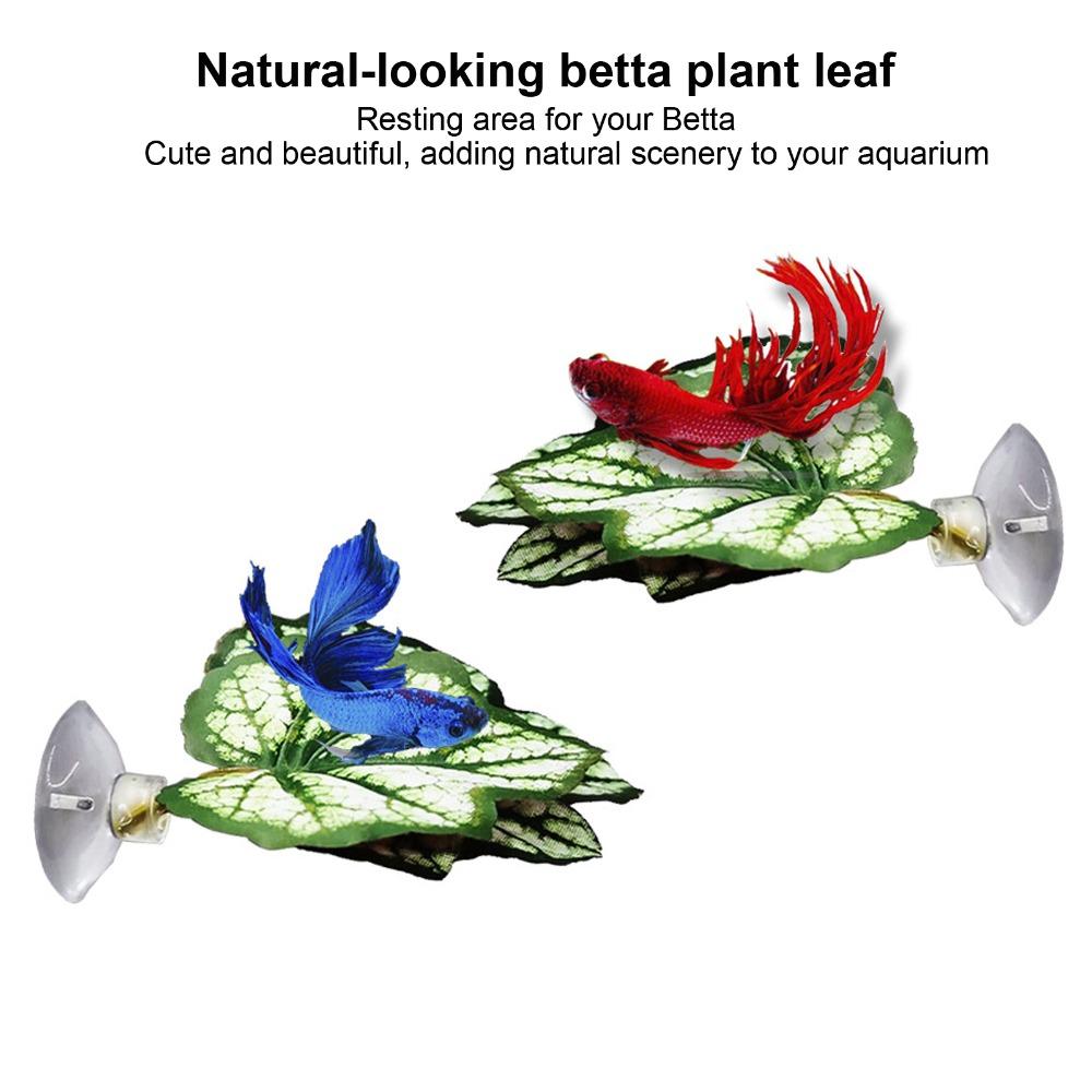 2PCS Set Lightweight Betta Leaf Hammock Artificial Leaf Betta Spawning Bed  Betta Fish Habitat