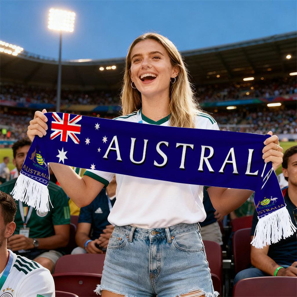 Soccer Fan Scarf World Cup Supporter Scarf Football Club Fan Scarf Soft Knit Material Durable Design Suitable for Outdoor Use