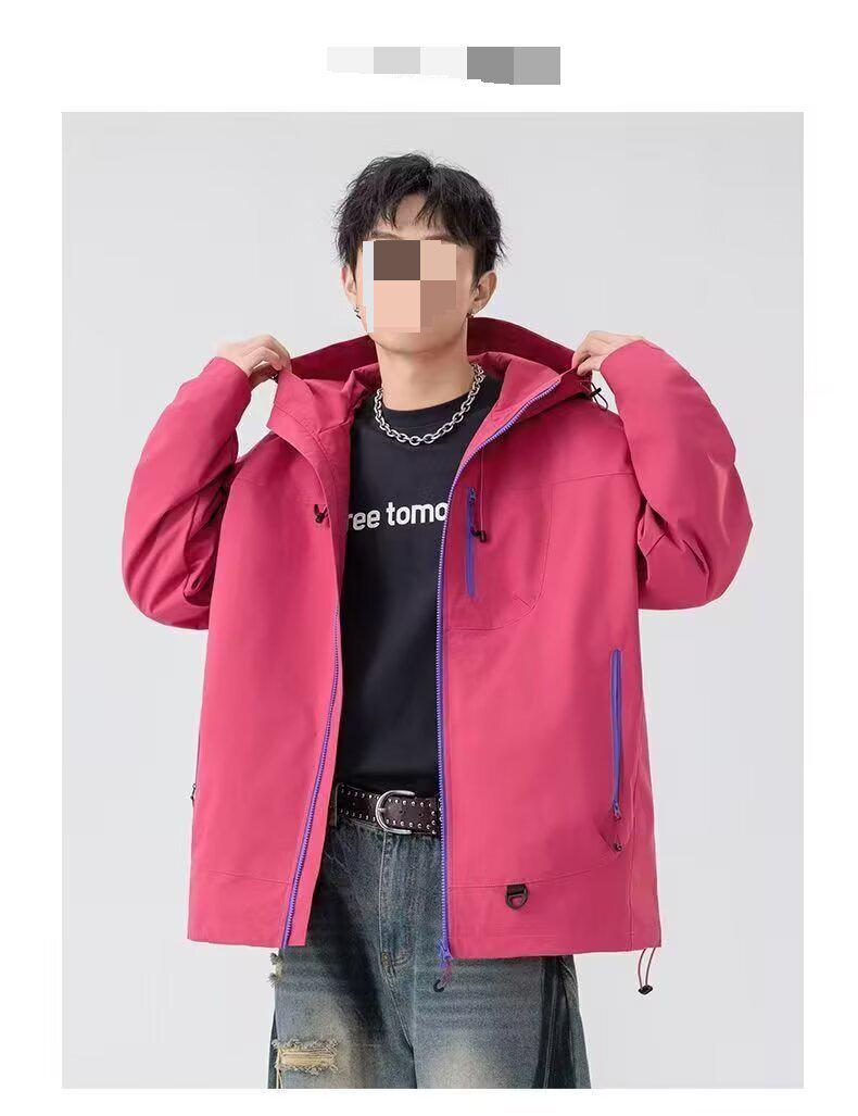 Unisex Windproof Waterproof Three-Proof Hooded Ski Jacket for Spring and Autumn M