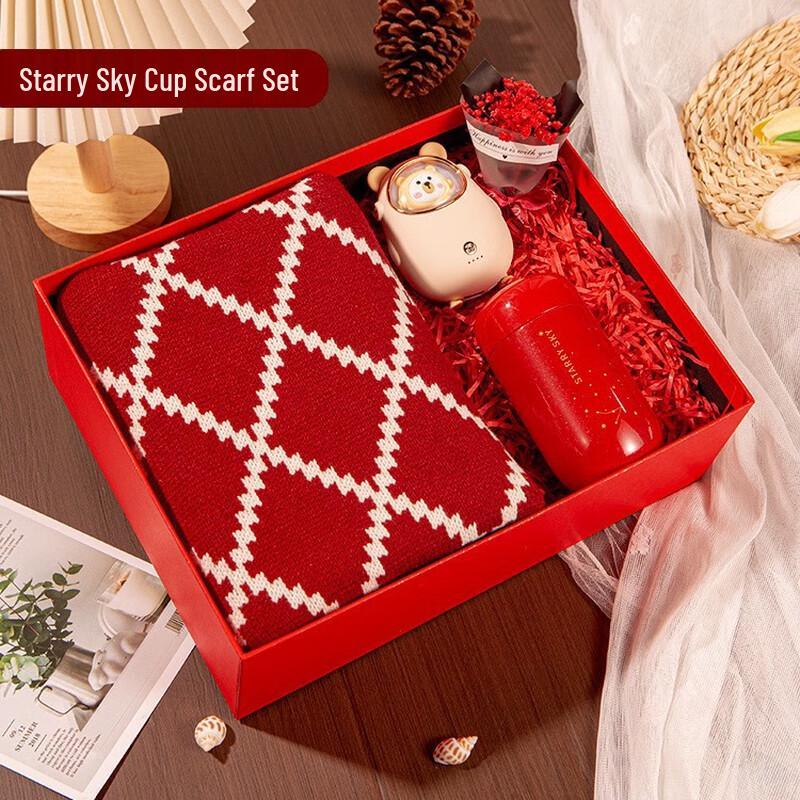 Luxury Winter Comfort Gift Set Scarf, Star Cup, Hand Warmer
