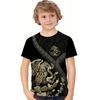 Retro 3d Print Casual Children's Clothing Top Tee Shirt Fashion T Shirt Animal Kids Boy Clothes Anime Short Sleeve