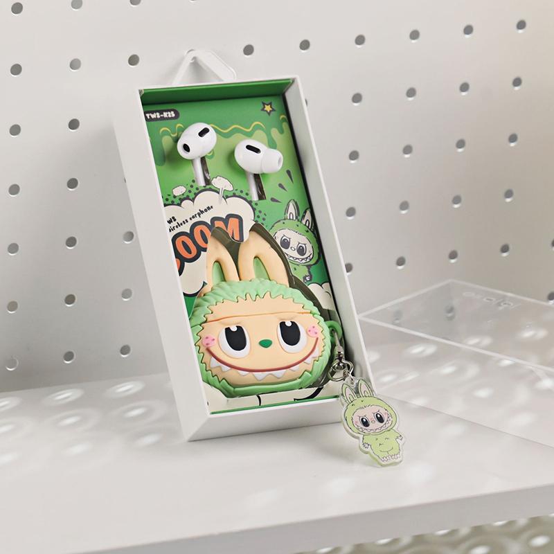 Cartoon Labubu Cute Wireless Earphone With Protective Case And Hanging Pendant Rope Bluetooth Earbuds Headphone Headset