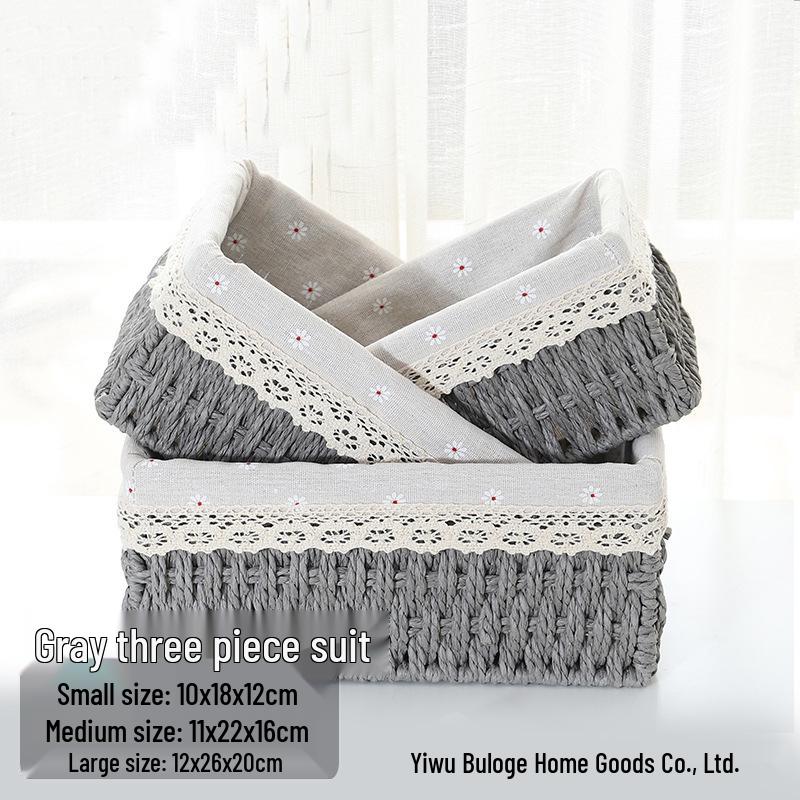 Rattan Woven Storage Basket for Cosmetics, Keys, Snacks, and Coffee Table Clutter - Perfect for Living Room or Entryway.