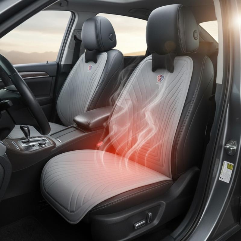 Adjustable Winter Car Seat Cushion Heater Intelligent Temperature Adjustment Easy Installation Synthetic Fiber Design