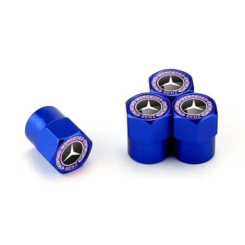 New C200 E200  For Mercedes Benz 4Pcs Car Wheel Valve Caps Tire Tyre Stem Air Cover Metal Emblem Accessories For Mercedes Benz G