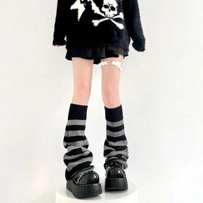 Cache-jambes tricotés Punk Y2K Étoile Gothique Harajuku Femmes Double Face Coupe ample Couvre-jambes Chaussettes JK Lolita Hauts jusqu'aux cuisses