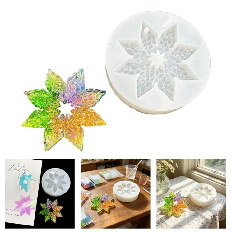 Snowflake Silicone Mold For Resin Casting Christmas Decorations And Jewelry Making Keychains Pendant Mould