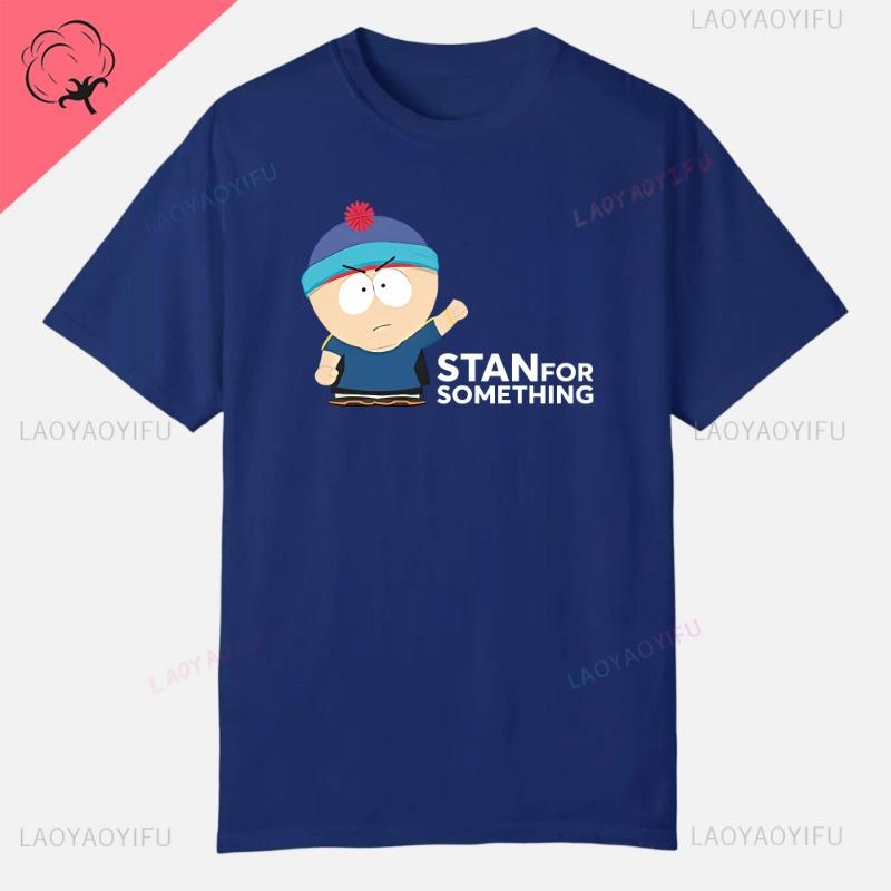 S-South Park Vlastní oblečení Vtipná trička s potiskem Bavlněná trička s krátkým rukávem Jednobarevná trička Oblečení Pánské Streetwear Grafické tričko