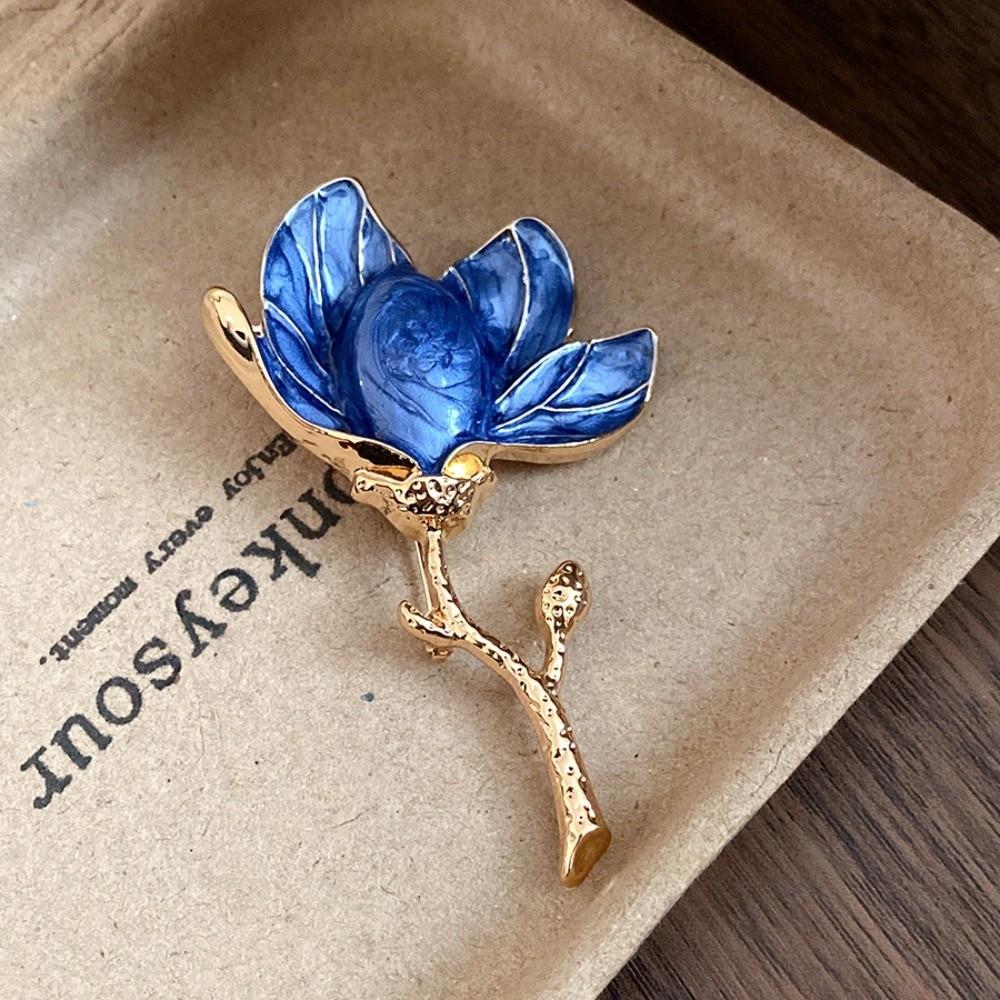 Zinc Zinc Alloy Magnolia Flower Brooch Orchid Flowers Banquet Clothes Metal Pin  Clothes Accessories