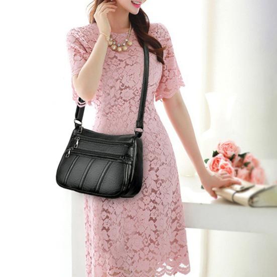 Dames Crossbody Portemonnee Kunstleer Crossbody Tas Eenvoudige Schoudertas met Meerdere Vakken Handtas voor Pendelen Winkelen Dates