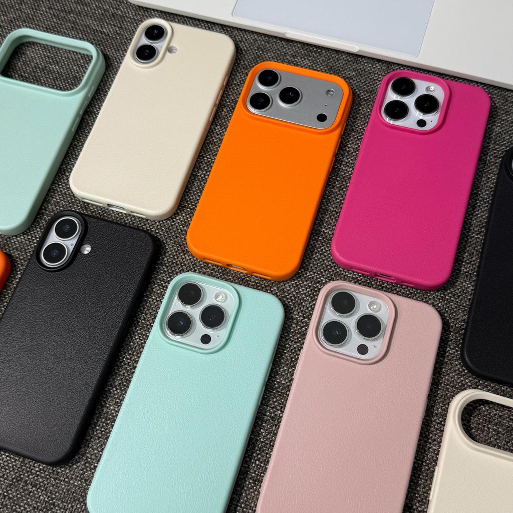 Custodia in Silicone Morbido TPU con Texture Pelle di Litchi per Apple iPhone Air 17 16 15 14 Plus 13 12 11 Pro Max Copertura in Gomma Gel Antiurto