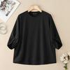 ZANZEA Women Casual Round Neck Solid Color 3/4 Sleeve Loose T-Shirts