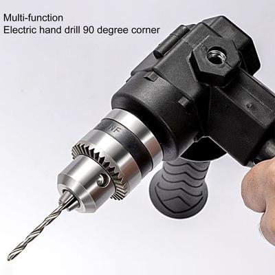 90-stupňový roh vŕtačky s vysokým krútiacim momentom 360-stupňová rotácia kovu Adaptér pre skľučovadlo na predĺženie ohybu v pravom uhle pre domácnosť