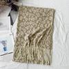 Long Tassel Imitation Cashmere Scarf and Shawl with High End Feel. New Lotus Warm Long Scarf for Autumn and Winter.