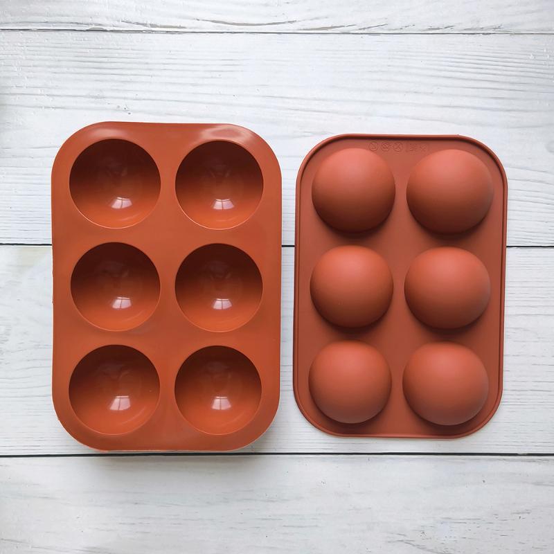 Half Sphere Silicone Chocolate Mold 6 Hole Non-Stick Food Grade Mould for Hot Cocoa Bomb Home Baking Dessert DIY