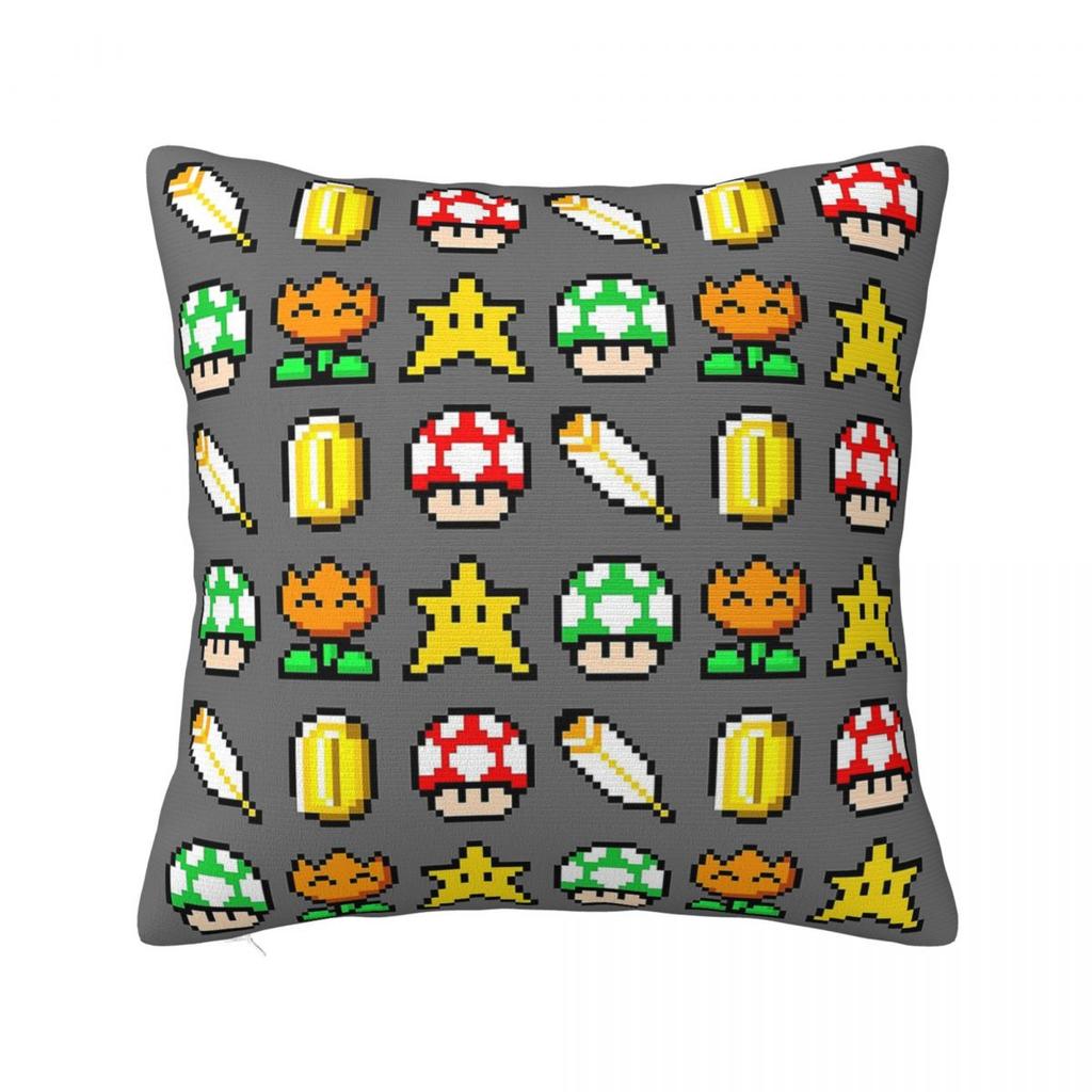 Marios Game Cartoon Pillow Case Cushion Cover Creative Polyester Decor Pillowcase for Seat 18"