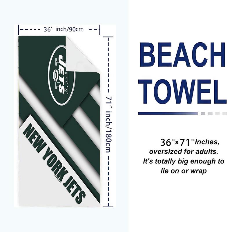 New York Jets Print Strandtuch, Großes Weiches Schnelltrocknendes Handtuch für Strand Camping Schwimmen