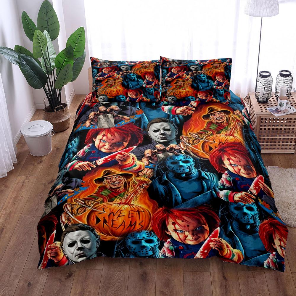 Halloween Pumpkin Horror  Duvet Cover Set EU Single Double King US Twin Full Queen Size Bed Linen Set