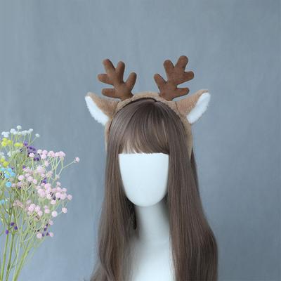 Cute Fluffy Deer Ears Headbands Christmas Snowflake Cosplay Headband Outfit Holiday Party Decor Hair Accessories For Women Girls