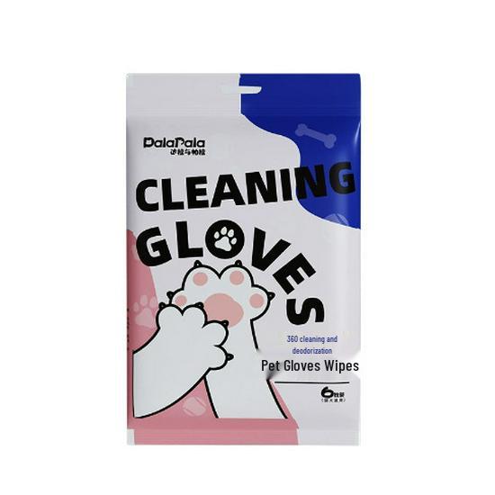 

Pet Wash-Free Gloves: 6-Piece Wipes for Cats and Dogs