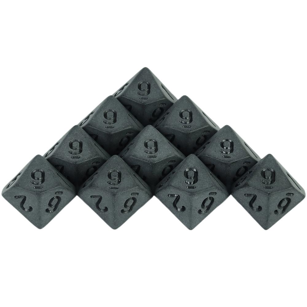 Deep Black Dice D4, D6, D8, D10, D12, D20 10PCS Plastic for Board Game Entertainment