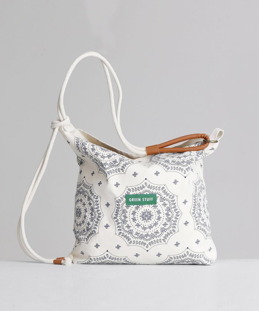 Green Stuff Loose Fit Rope Shopper Bag R1 Paisley - Ivory