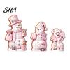 Indoor Winter Decorations 3PCS Christmas Snowman Wooden Ornaments, Decorative Cute Festive Figures, Rustic Holiday Ornaments High-definition Printing