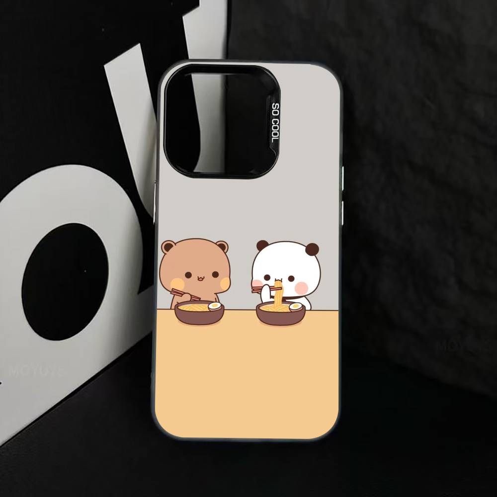 Sweet YiEr & BuBu Phone Case For iPhone 17,16,15,14,13,12,11 Plus,Pro Max,XS,Colorful Silver Black Cover