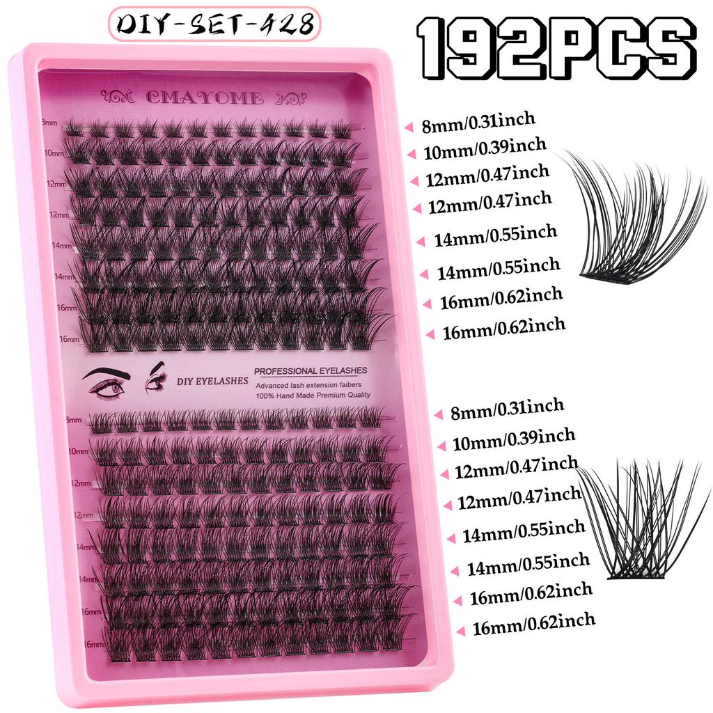 Single Cluster 192 Clusters C Song False Eyelash Set 8-18Mmdiy Segmented Grafting Thick Eyelashes