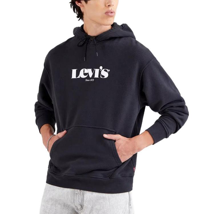 Levi's Sweatshirts Men's Black Hooded Thickened Regular 38479-0039