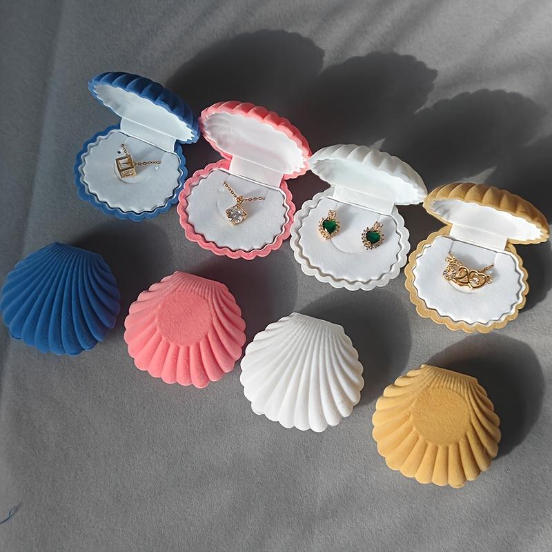 12pcs Shell Velvet Jewelry Gift Boxes Packaging Box Multi-Colors Necklace and Earring Jewelrys Pendant Organizer Display Cases