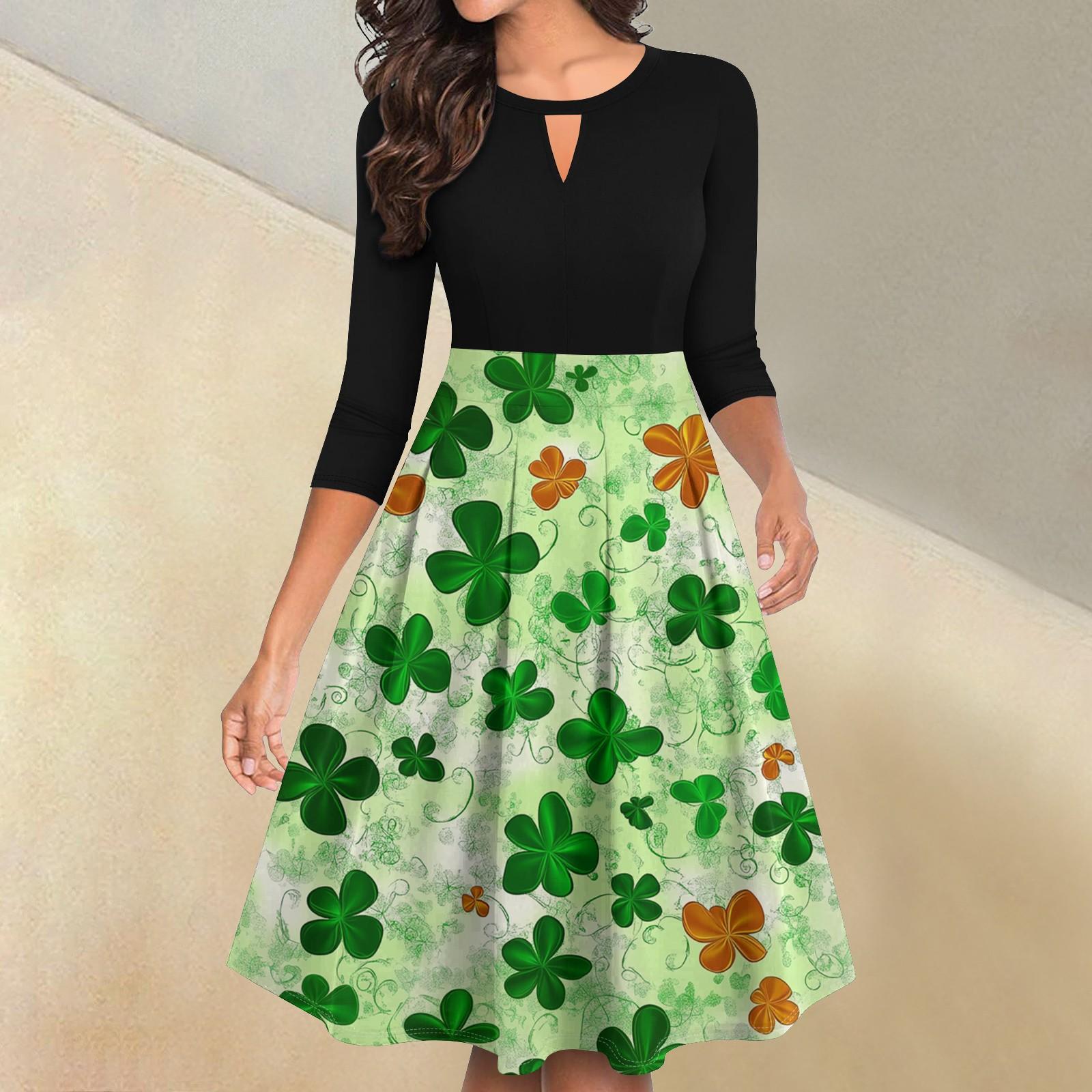 

Жіноча повсякденна та модна сукня з квітковим принтом із рукавом 3/4 із застібкою-блискавкою на спині M фіолетовий