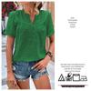 Women's New Style Solid Color V-Neck Jacquard Shirt for Elegant Commuting
