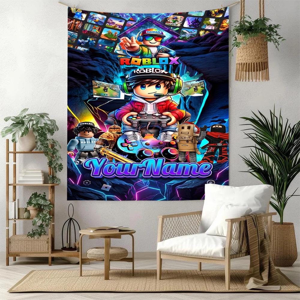 Roblox Custom Your Name Wall Decor Tapestry Art For Pet Memorial Birthdaywedding Party Backdrop Family Gift