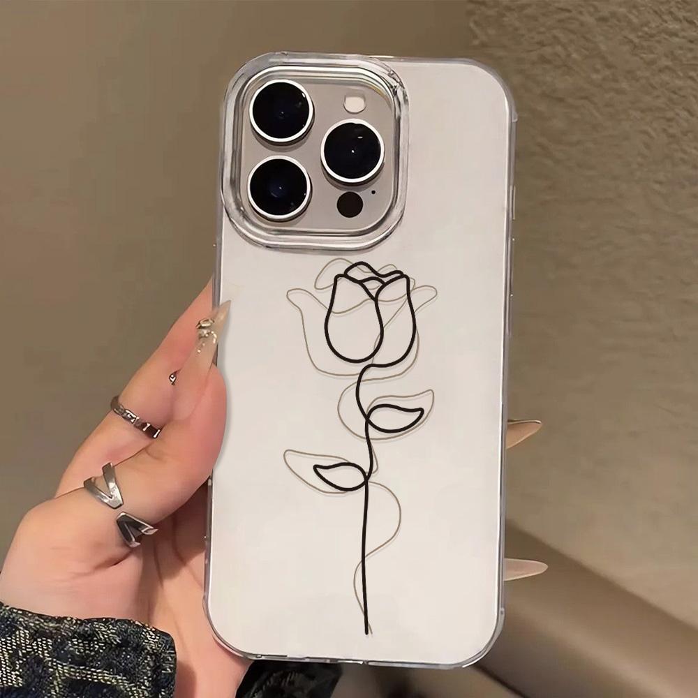 Painted Phone Case for iPhone 12 13 15 16 iPhone 16 12 13 14 15 Pro  14 15 16 Pro Max Coverage Shockproof Anti-Fingerprint Fresh Style Protective Case