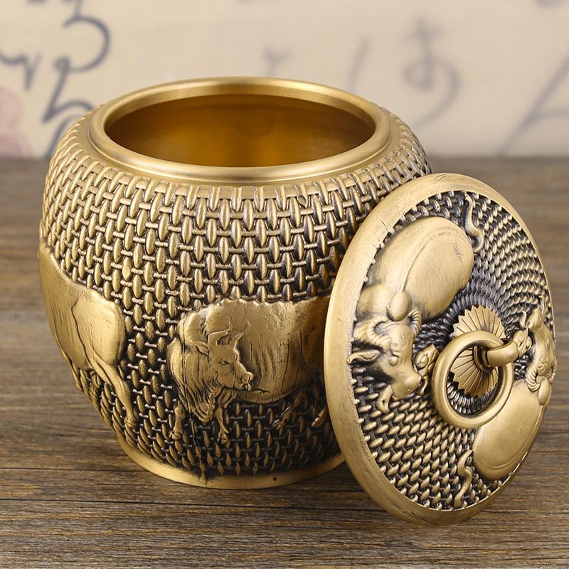 Messing Wuniu Teedose reines Kupfer Handwerksschmuck Teegeschirr Teezeremonie Kupferwaren Geschäftsgeschenk