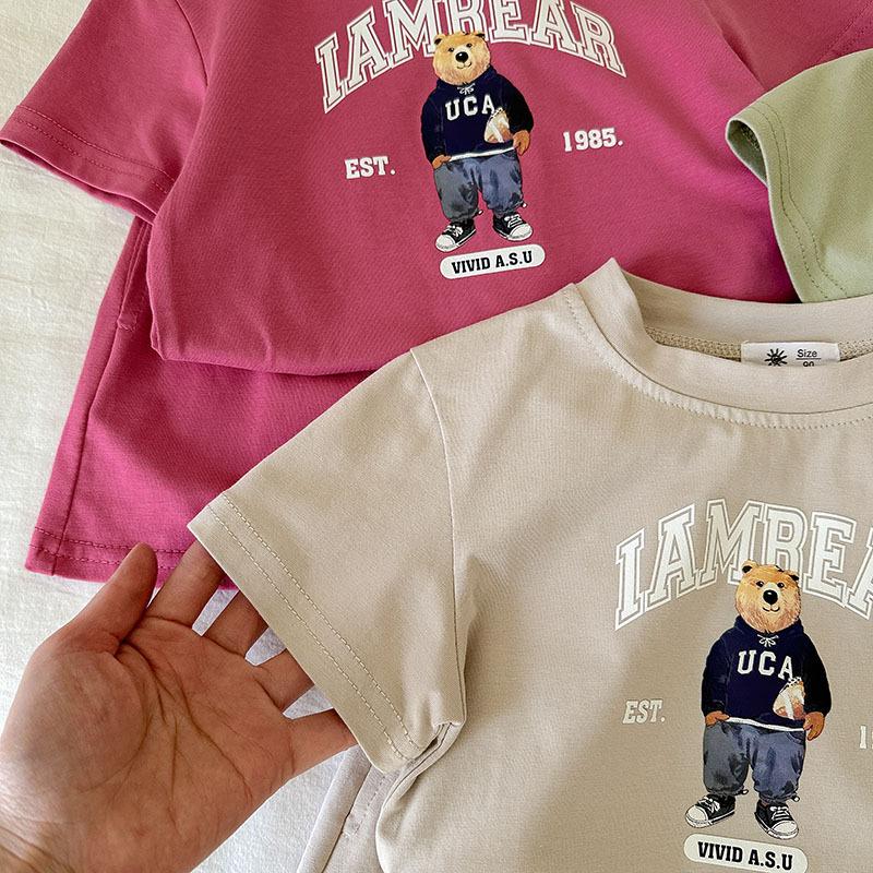 Solid Color Suit Casual Sports Clothing Summer Child T Shirt Shorts Outfits Babies Cute Short Sleeve Two Piece Sets