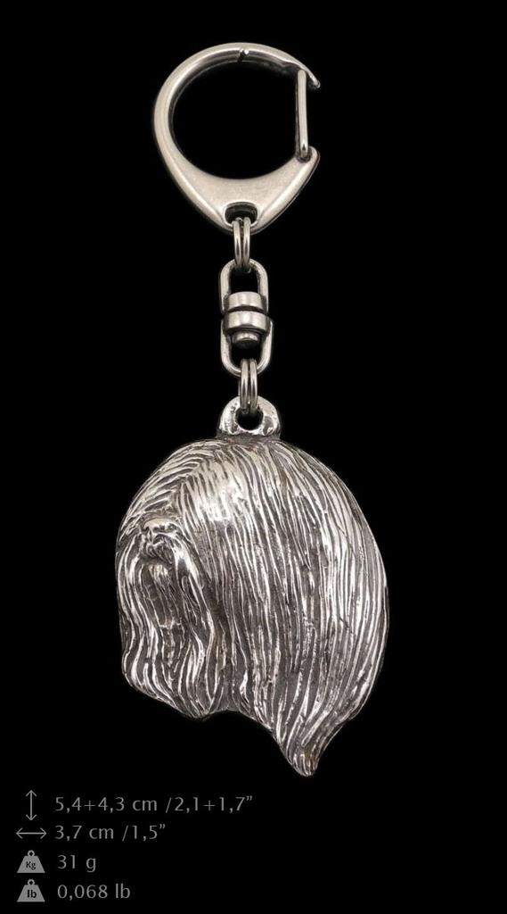 Lhasa Apso - Silver-plated key ring with dog, handbag decoration, backpack pendant by Art-Dog brand