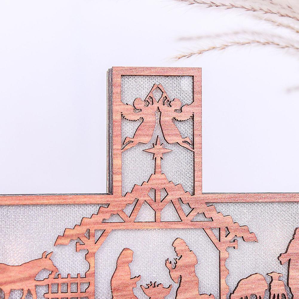 Easter Glowing Crossed Nativitys Ornament Wear-Resistance Decorative Props for Living Room Home