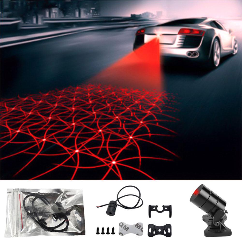 2 In 1 Motorcycle Laser Light Pattern Warning Light Auto Tail Fog Anti Light Light Styling Car Collision Brake Car Laser Pa X8M6