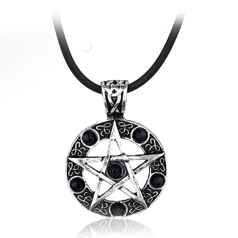Supernatural Black Butler Pentacle Pentagram Lucifer Satan Witch Protect Star Amulet Collier