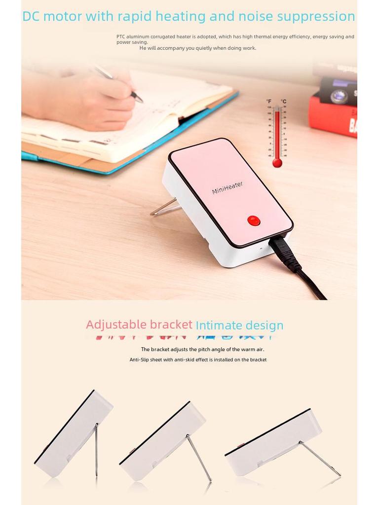 Compact Desktop Heater - Portable, Low Power for Home, Dorm, or Office