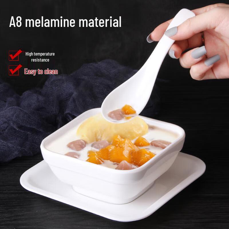 Qianxing A8 Weiße Melamin-Quadrat-Schalen Set